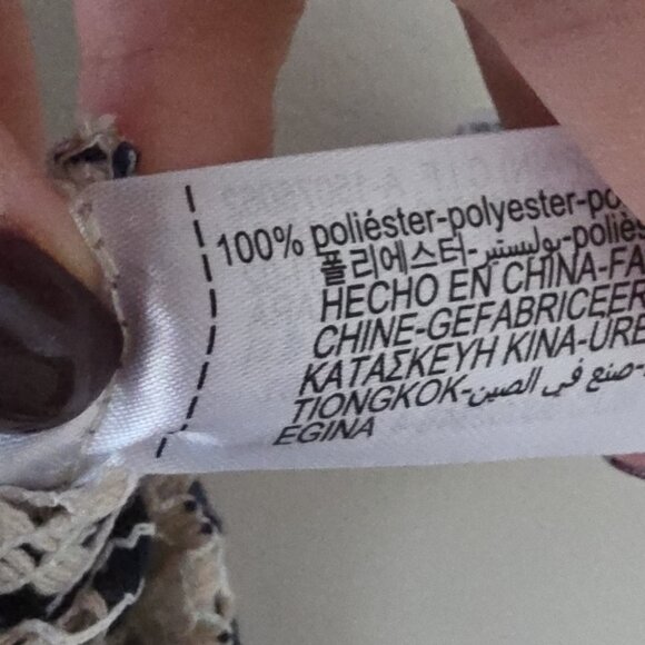 ZARA | CROCHET WIDE LEG PANTS Navy Cream Sz XS - Picture 9 of 9